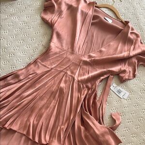 Silky Pink Wrap Dress